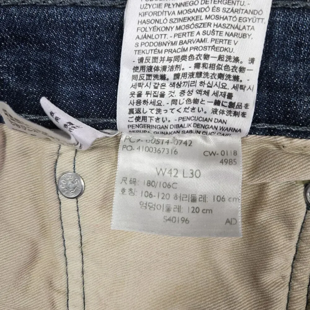 Levis‎ 514 Jeans Mens 42x30* Straight Leg Regular Fit Stretch Whiskering